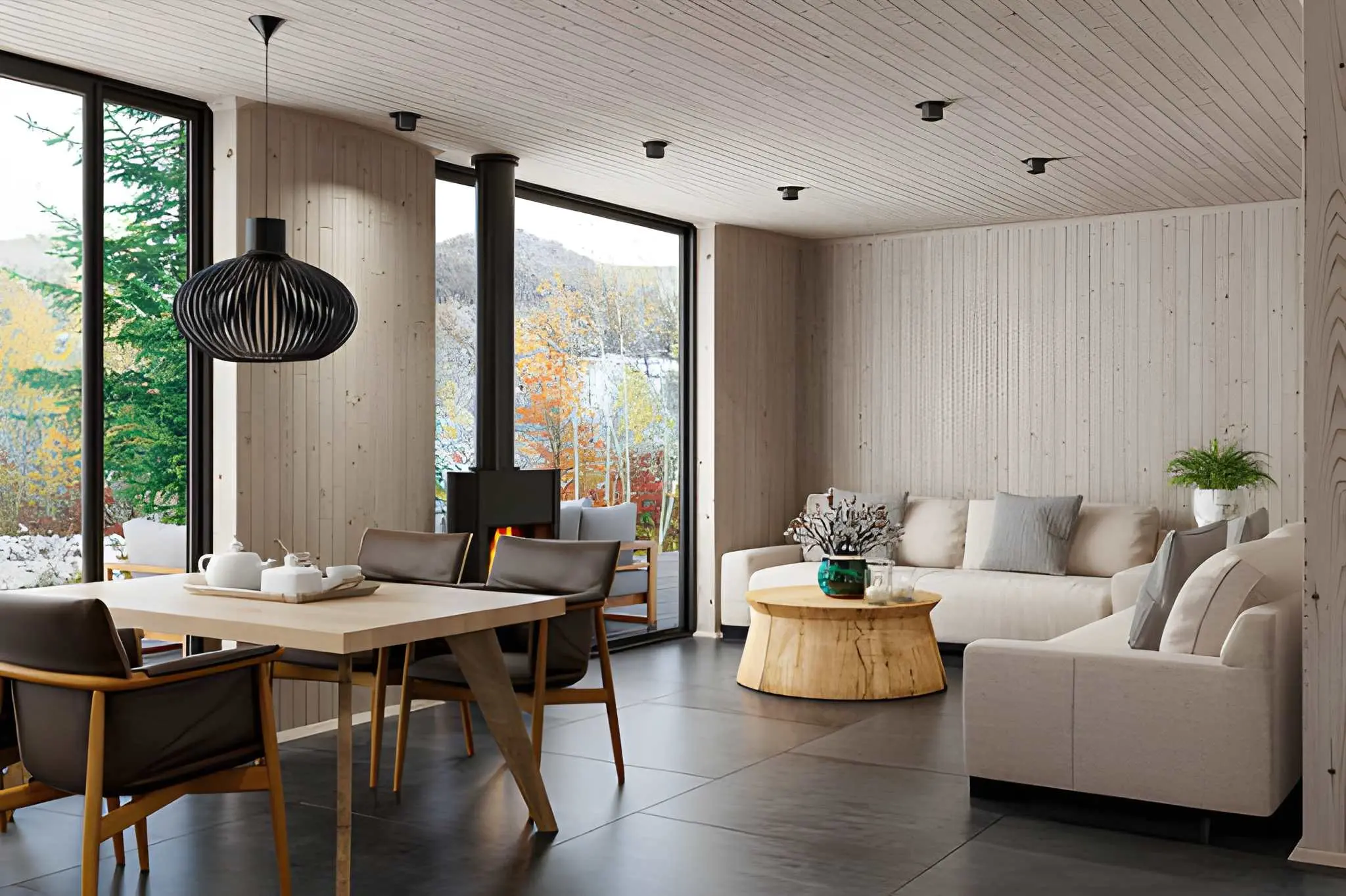 Spacious living room enhanced through professional home remodeling solutions.